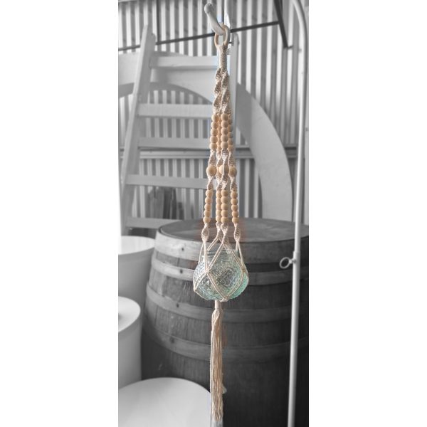 Hanging Macrame candle holder