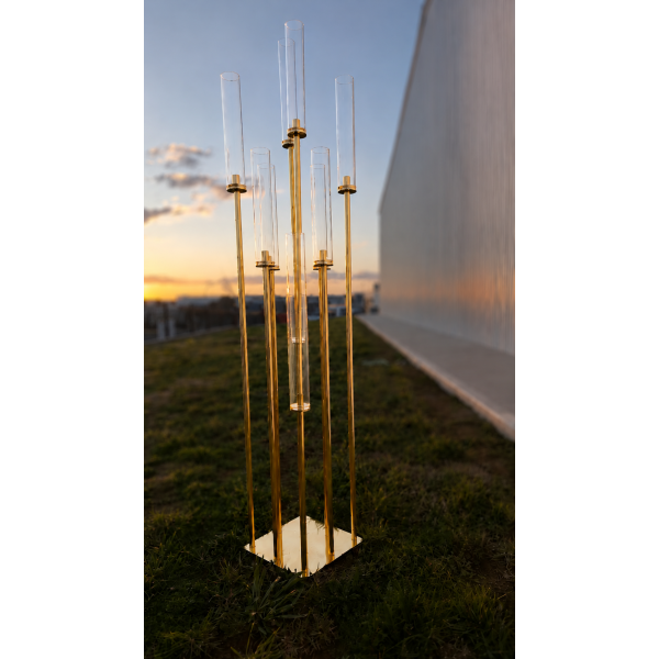 Gold 10-Arm Taper Candle Holder