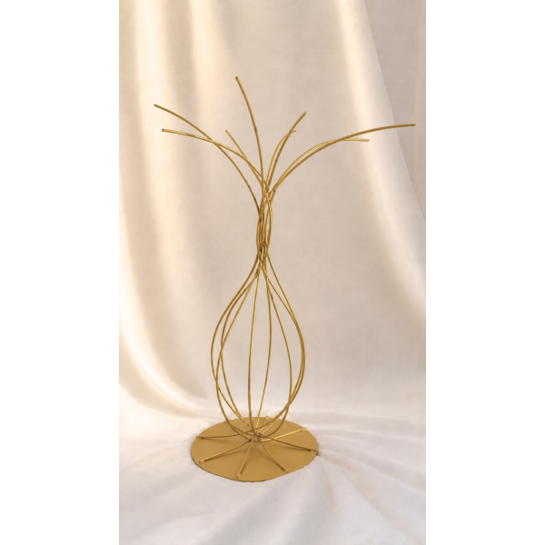 Gold-finish metal flower stand