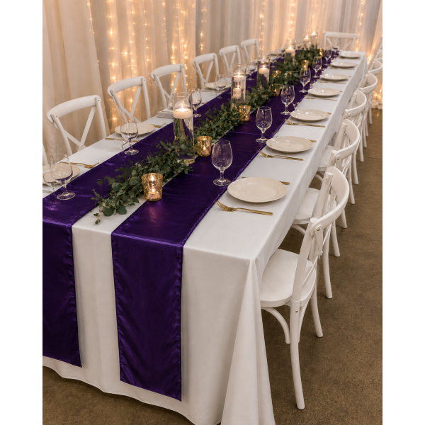 Purple Satin Table Runners