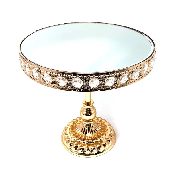 Gold Coloured cake stand with crystals
