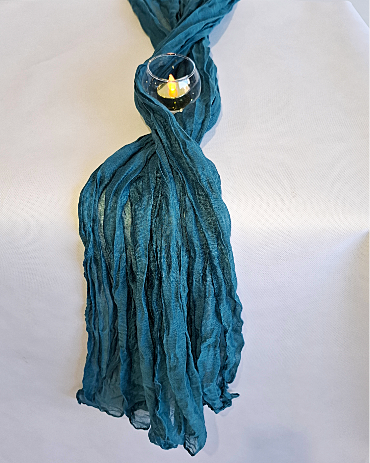 Table runner - Teal Cheesecloth